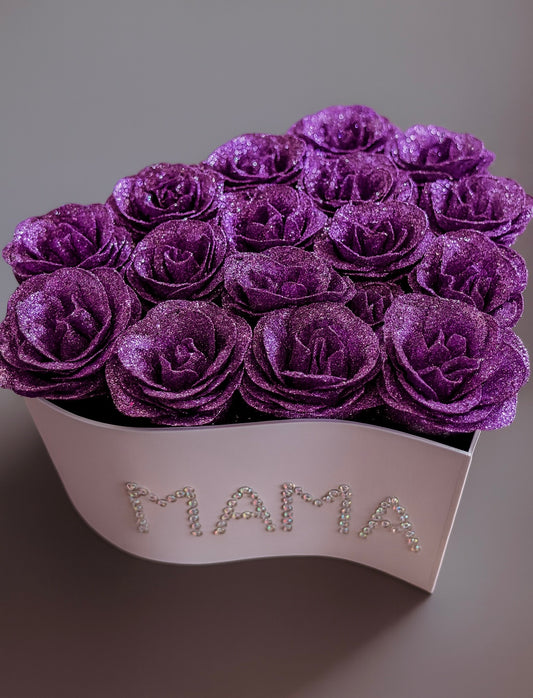Mom Luxe Bloom- Cutie Specială cu Trandafiri Violet